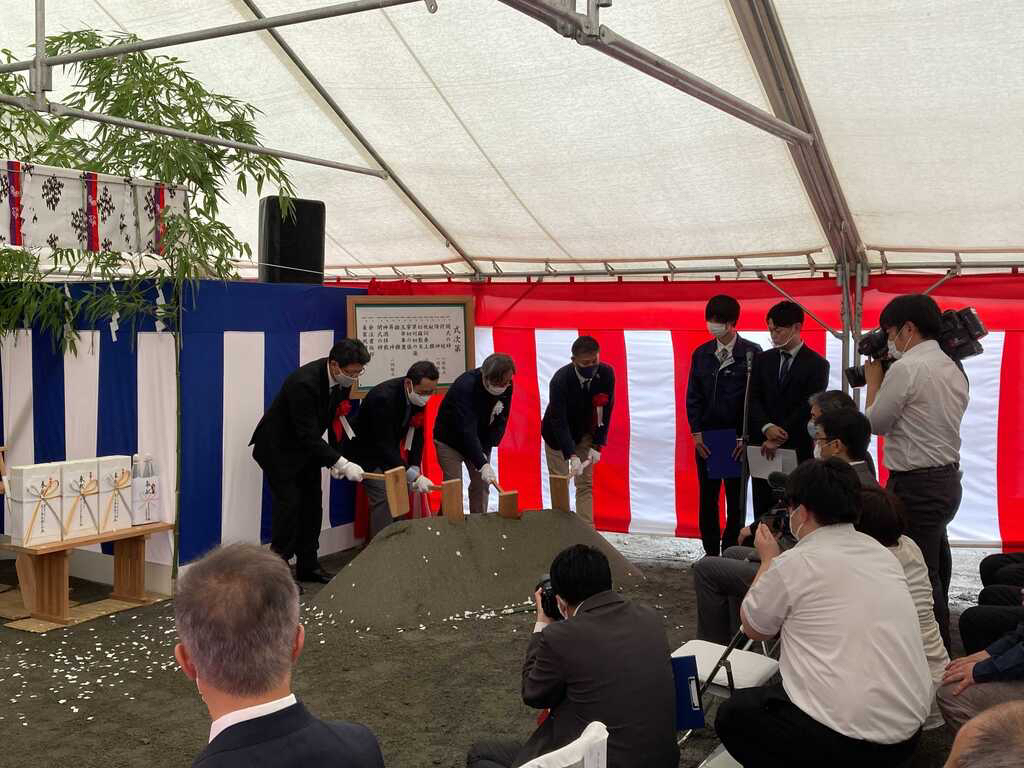 「富士・桂川ファクトリー」の起工式 「富士・桂川ファクトリー」の起工式