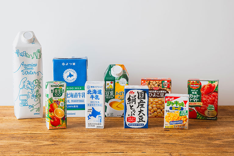 ロングライフ紙パックの製品例 ロングライフ紙パックの製品例