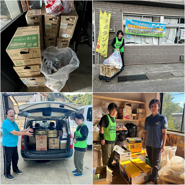 豪雨災害後支援物資配布 豪雨災害後支援物資配布